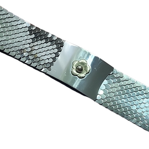 Elegant Silver Floral Women's Belt  Vintage 1980 RARE